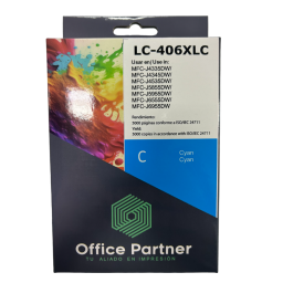 Tinta Office Partner LC-406XLC para Brother Cyan Azul