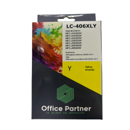 Tinta Office Partner LC-406XLY para Brother Yellow Amarillo