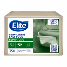 Servilletas Elite Professional Fast Food Plus Eco Simple Hoja 350 unidades