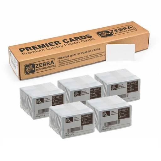 Zebra 104523-111 - Tarjetas PVC Blancas, 30 Mil (500 piezas)