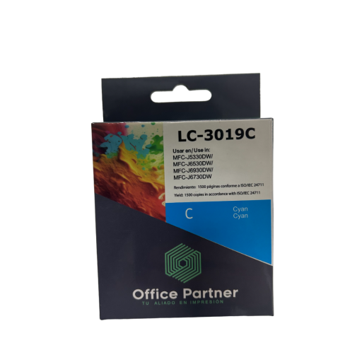 Tinta Office Partner LC-3019XXLC para Brother Cyan/ Azul