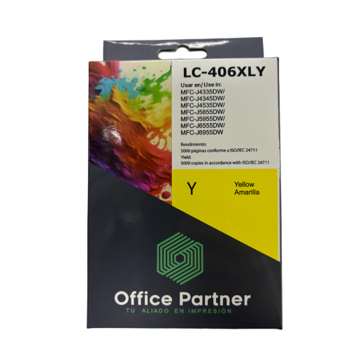Tinta Office Partner LC-406XLY para Brother Yellow/ Amarillo