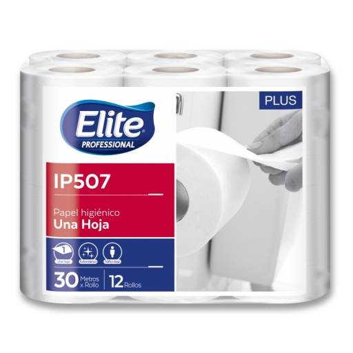 Papel Higinico Elite Professional Bajo Metraje Plus Hoja Simple 30m - 12 Rollos