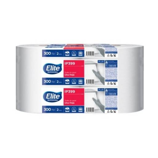 Papel Higinico Elite Professional Hoja Simple con Auto Corte 300m - 2 Rollos