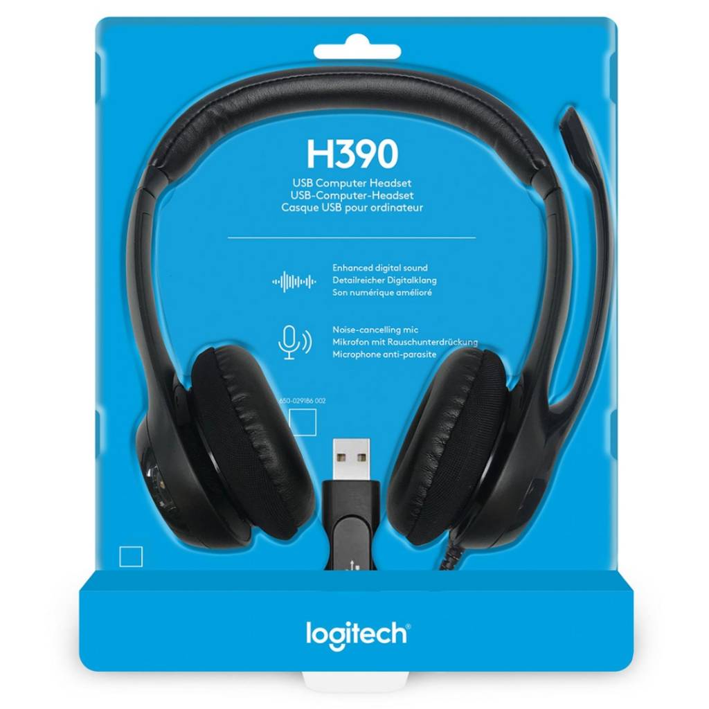 Auriculares Manos libres Logitech H390 Usb + Microfono Suspension De Ruido  Para Pc Computación Auric