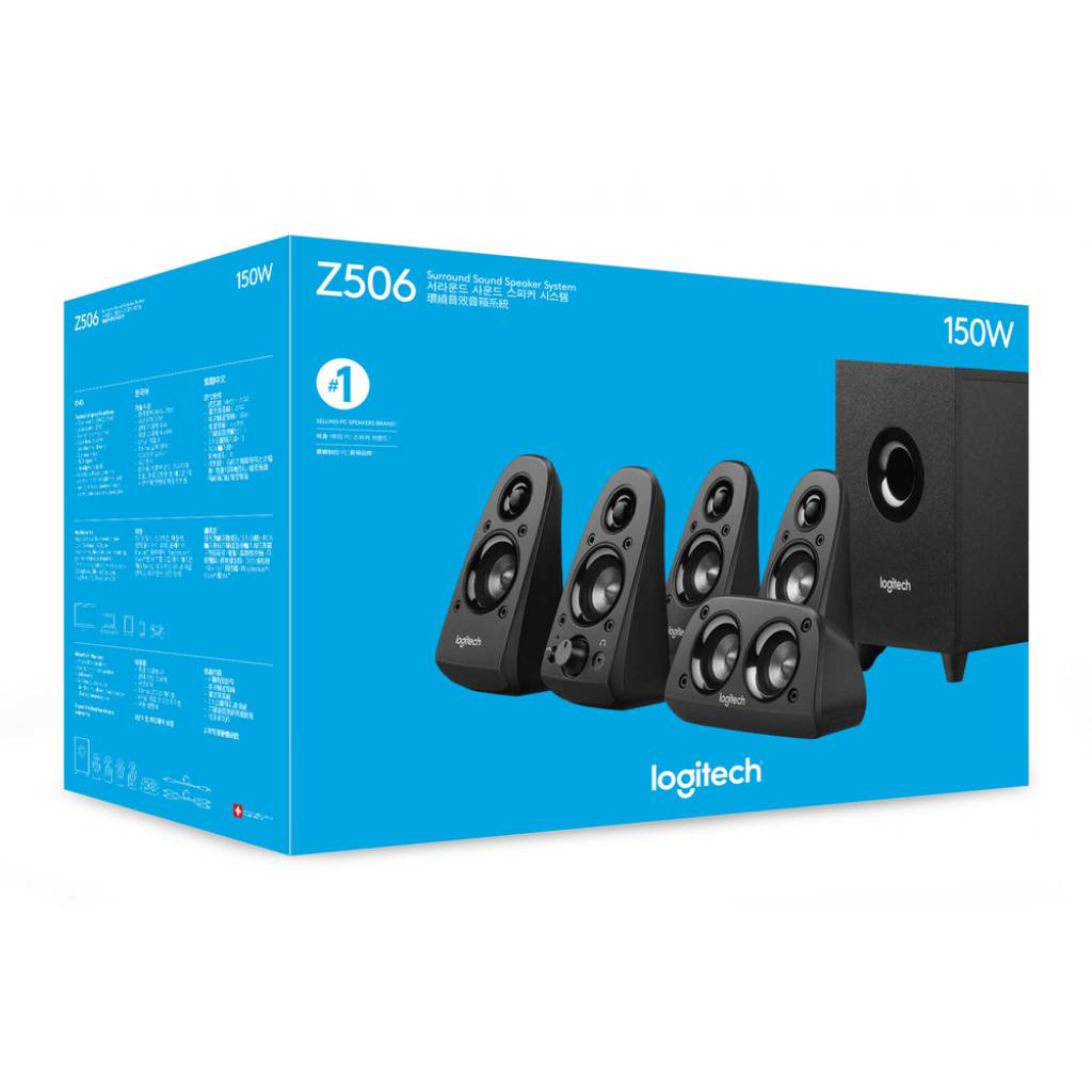 Parlantes Logitech Z506 5.1Ch Negro Computación Parlantes